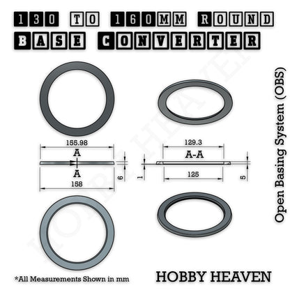 Round to Round Base Converters 3D Print Full Range