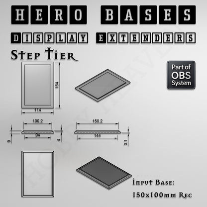 Hero Bases Display Extenders | Squares and Rectangles | Convert Gaming Bases to Display Bases & Plinths