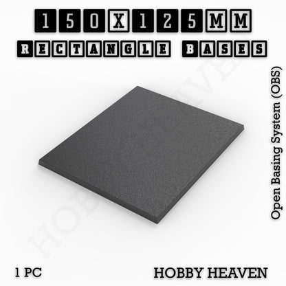 Rectangle Bases Range Sizes - 125x50mm to 200x175mm Large Sizes 3d Print Full Range Tabletop Games