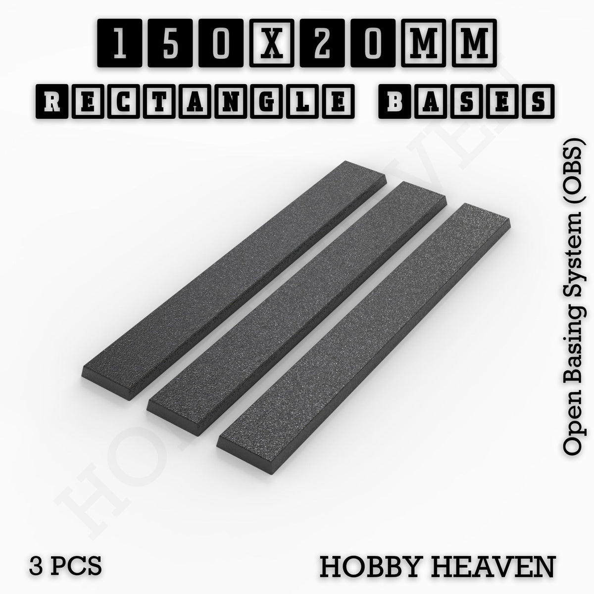 Rectangle Bases Range Sizes - 125x50mm to 200x175mm Large Sizes 3d Print Full Range Tabletop Games
