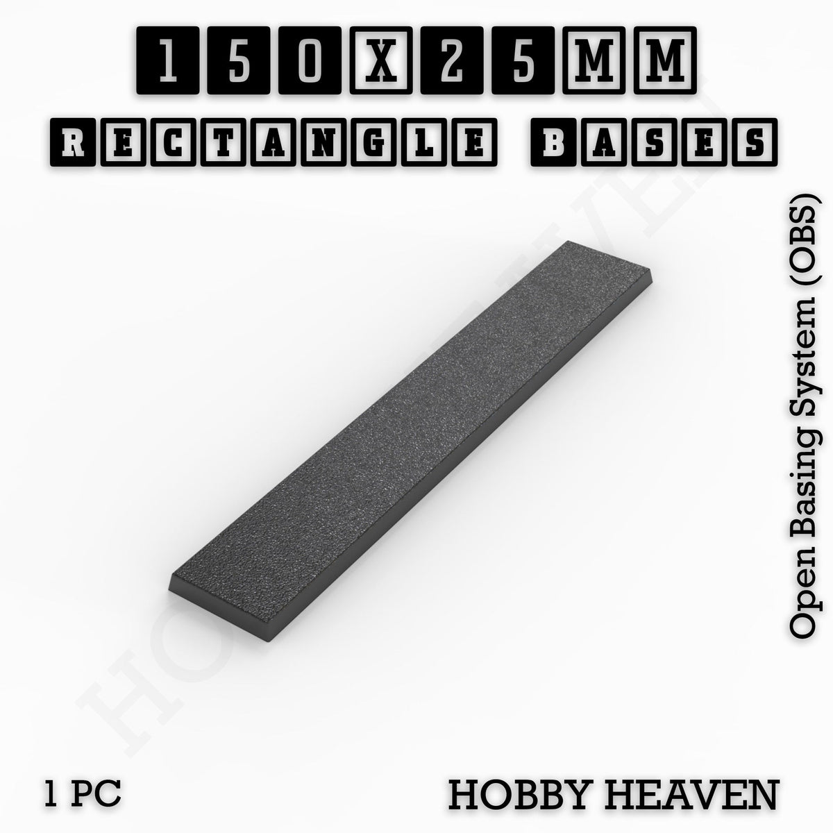 Rectangle Bases Range Sizes - 125x50mm to 200x175mm Large Sizes 3d Print Full Range Tabletop Games