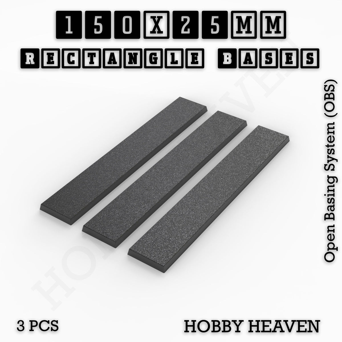 Rectangle Bases Range Sizes - 125x50mm to 200x175mm Large Sizes 3d Print Full Range Tabletop Games