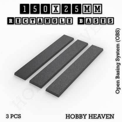 Rectangle Bases Range Sizes - 125x50mm to 200x175mm Large Sizes 3d Print Full Range Tabletop Games