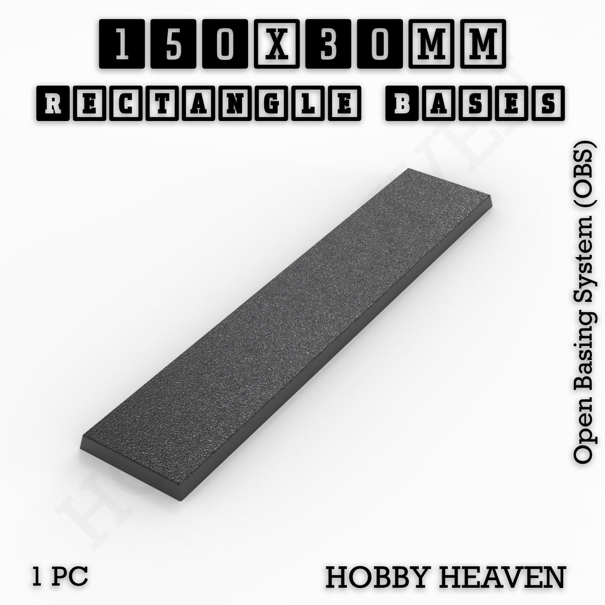 Rectangle Bases Range Sizes - 125x50mm to 200x175mm Large Sizes 3d Print Full Range Tabletop Games