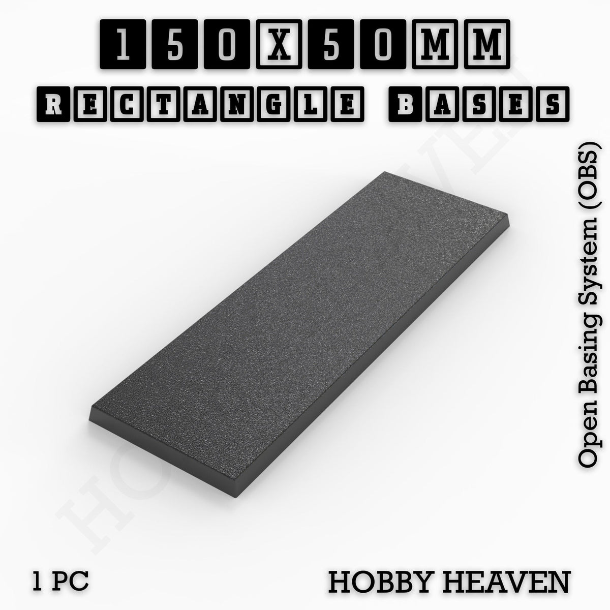 Rectangle Bases Range Sizes - 125x50mm to 200x175mm Large Sizes 3d Print Full Range Tabletop Games