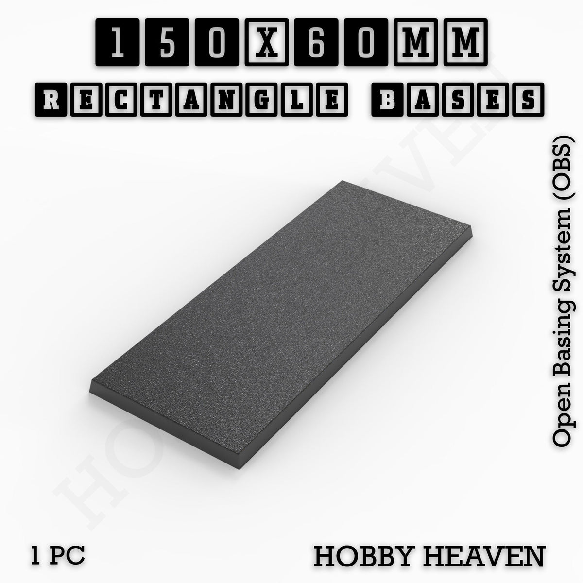 Rectangle Bases Range Sizes - 125x50mm to 200x175mm Large Sizes 3d Print Full Range Tabletop Games