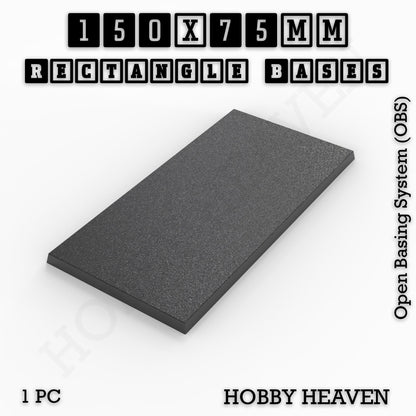 Rectangle Bases Range Sizes - 125x50mm to 200x175mm Large Sizes 3d Print Full Range Tabletop Games