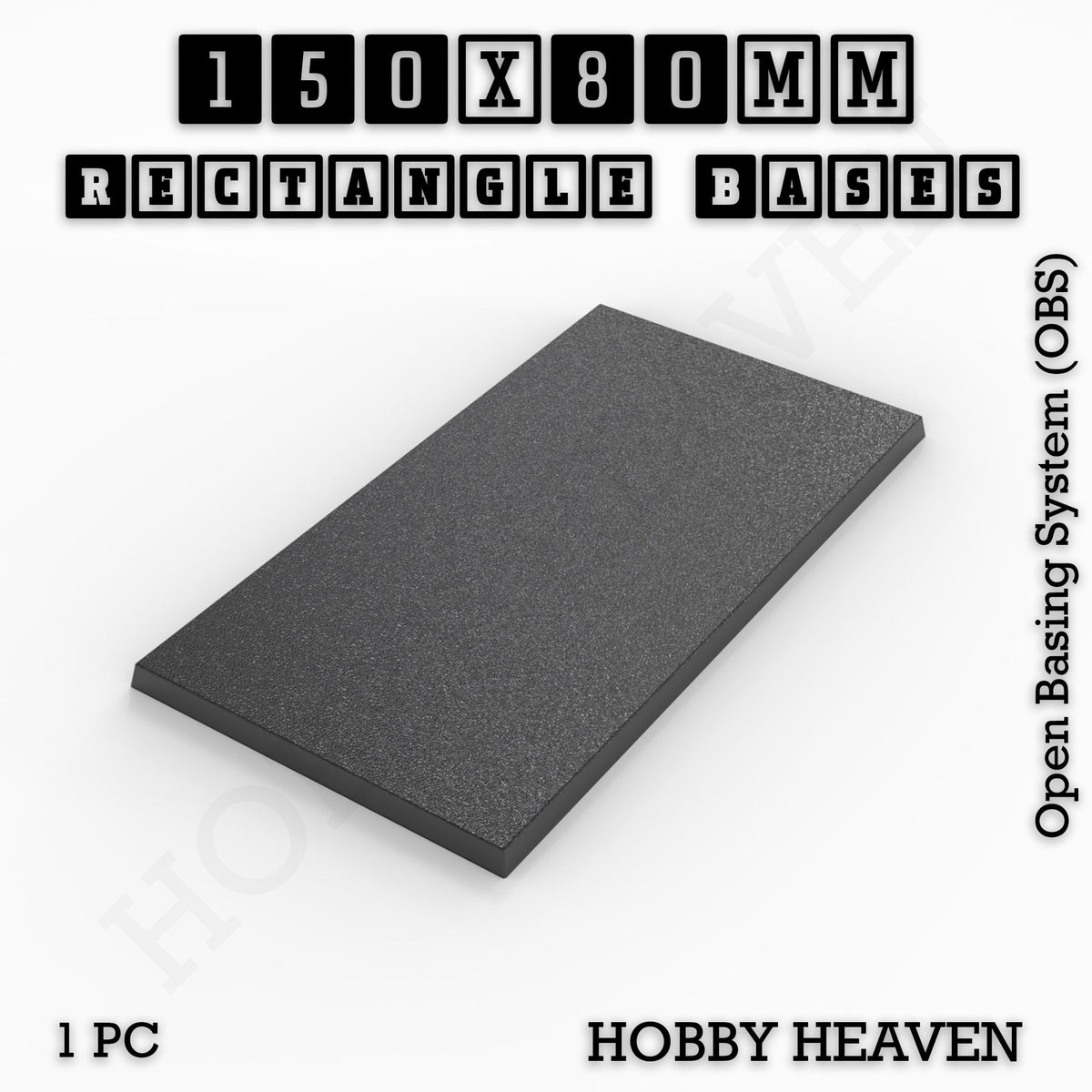 Rectangle Bases Range Sizes - 125x50mm to 200x175mm Large Sizes 3d Print Full Range Tabletop Games