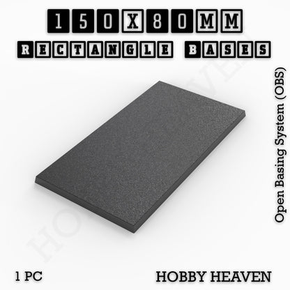 Rectangle Bases Range Sizes - 125x50mm to 200x175mm Large Sizes 3d Print Full Range Tabletop Games