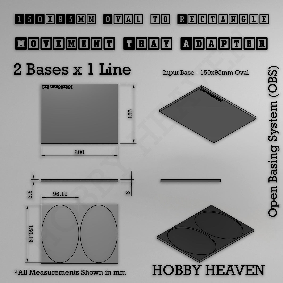 Oval to Rectangle Movement Tray Adapters