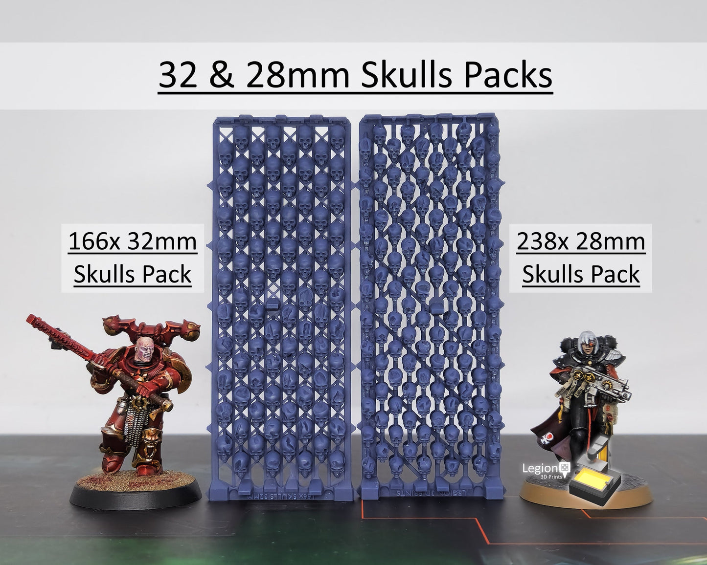 166x Skulls Pack - for Basing 32mm Miniature Scatter Scenery Wargaming Model Bits AoS 30k