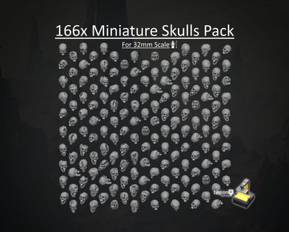 166x Skulls Pack - for Basing 32mm Miniature Scatter Scenery Wargaming Model Bits AoS 30k