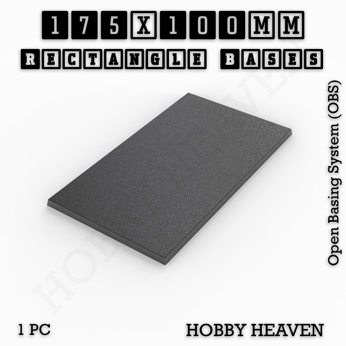 Rectangle Bases Range Sizes - 125x50mm to 200x175mm Large Sizes 3d Print Full Range Tabletop Games
