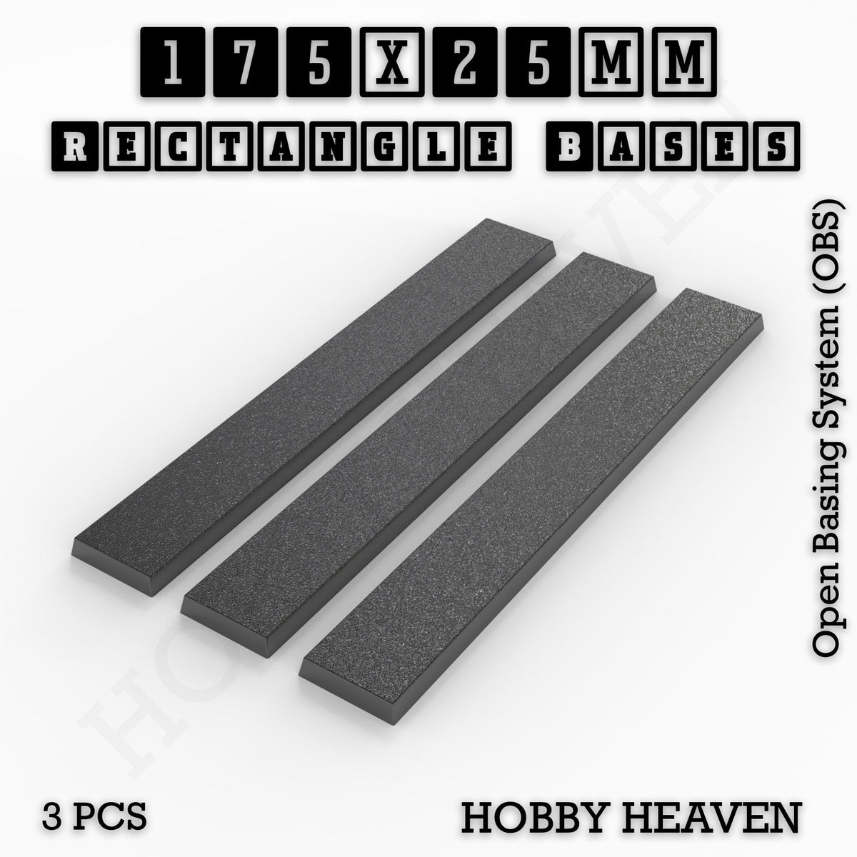 Rectangle Bases Range Sizes - 125x50mm to 200x175mm Large Sizes 3d Print Full Range Tabletop Games