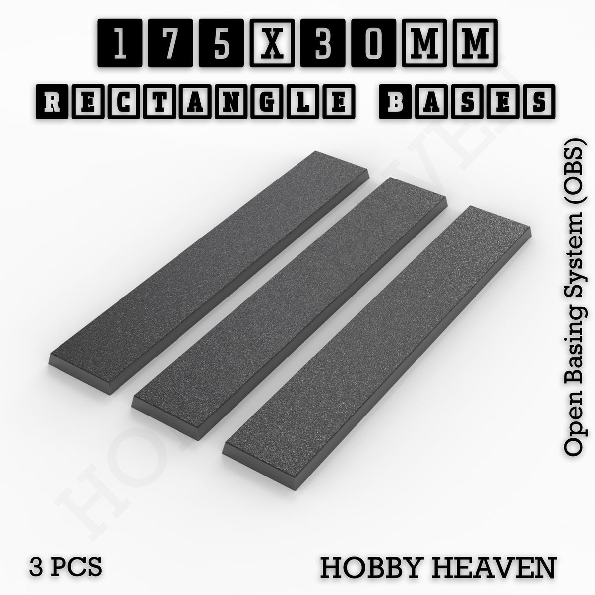 Rectangle Bases Range Sizes - 125x50mm to 200x175mm Large Sizes 3d Print Full Range Tabletop Games