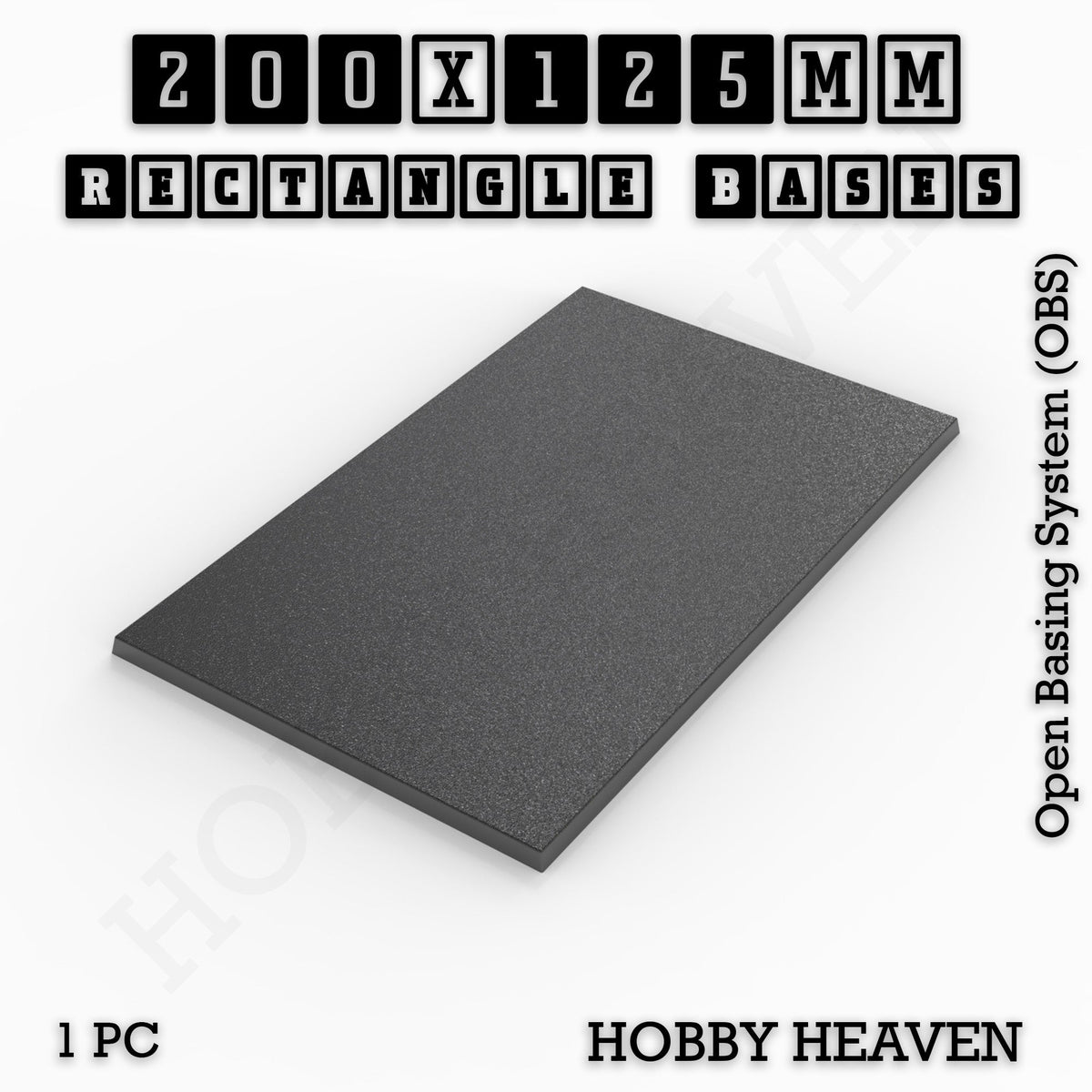 Rectangle Bases Range Sizes - 125x50mm to 200x175mm Large Sizes 3d Print Full Range Tabletop Games