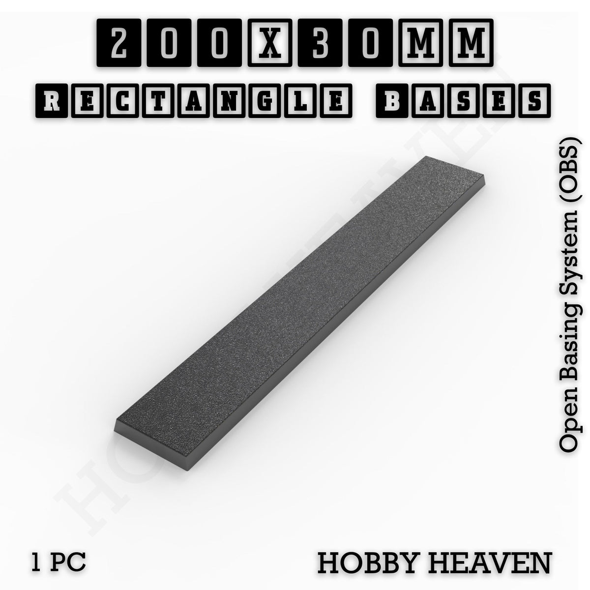 Rectangle Bases Range Sizes - 125x50mm to 200x175mm Large Sizes 3d Print Full Range Tabletop Games