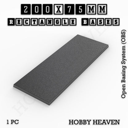 Rectangle Bases Range Sizes - 125x50mm to 200x175mm Large Sizes 3d Print Full Range Tabletop Games