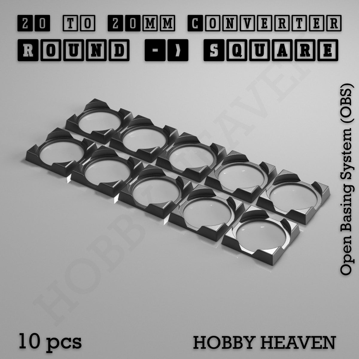 Round to Square Bases Shape and Size Converters 3d Print Full Range
