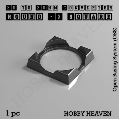 Round to Square Bases Shape and Size Converters 3d Print Full Range