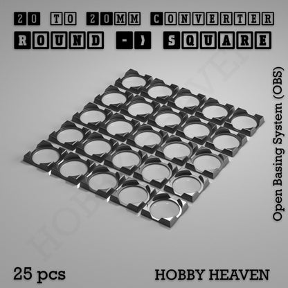 Round to Square Bases Shape and Size Converters 3d Print Full Range