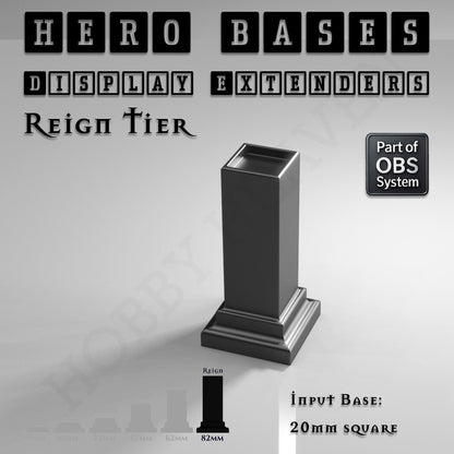 Hero Bases Display Extenders | Squares and Rectangles | Convert Gaming Bases to Display Bases & Plinths