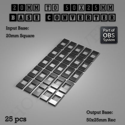 Square to Rectangle Bases Size Converters 3d Print Full Range