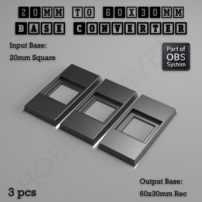 Square to Rectangle Bases Size Converters 3d Print Full Range