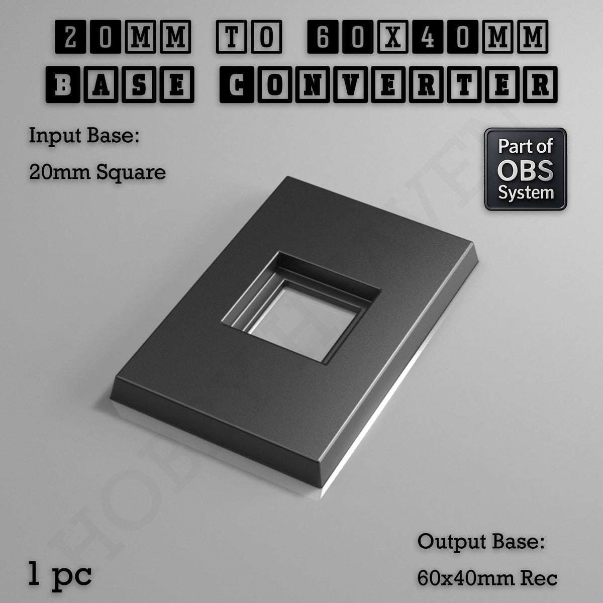 Square to Rectangle Bases Size Converters 3d Print Full Range