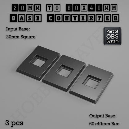 Square to Rectangle Bases Size Converters 3d Print Full Range