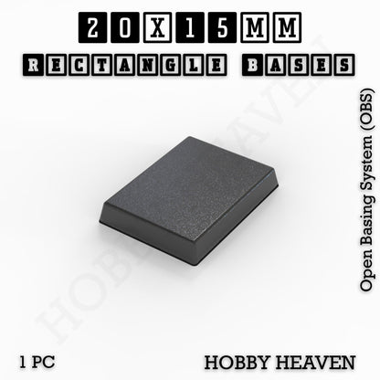 Rectangle Bases Small Sizes - 20x15mm to 75x25mm and up to 60x50mm Wide - 3D Print Tabletop Games