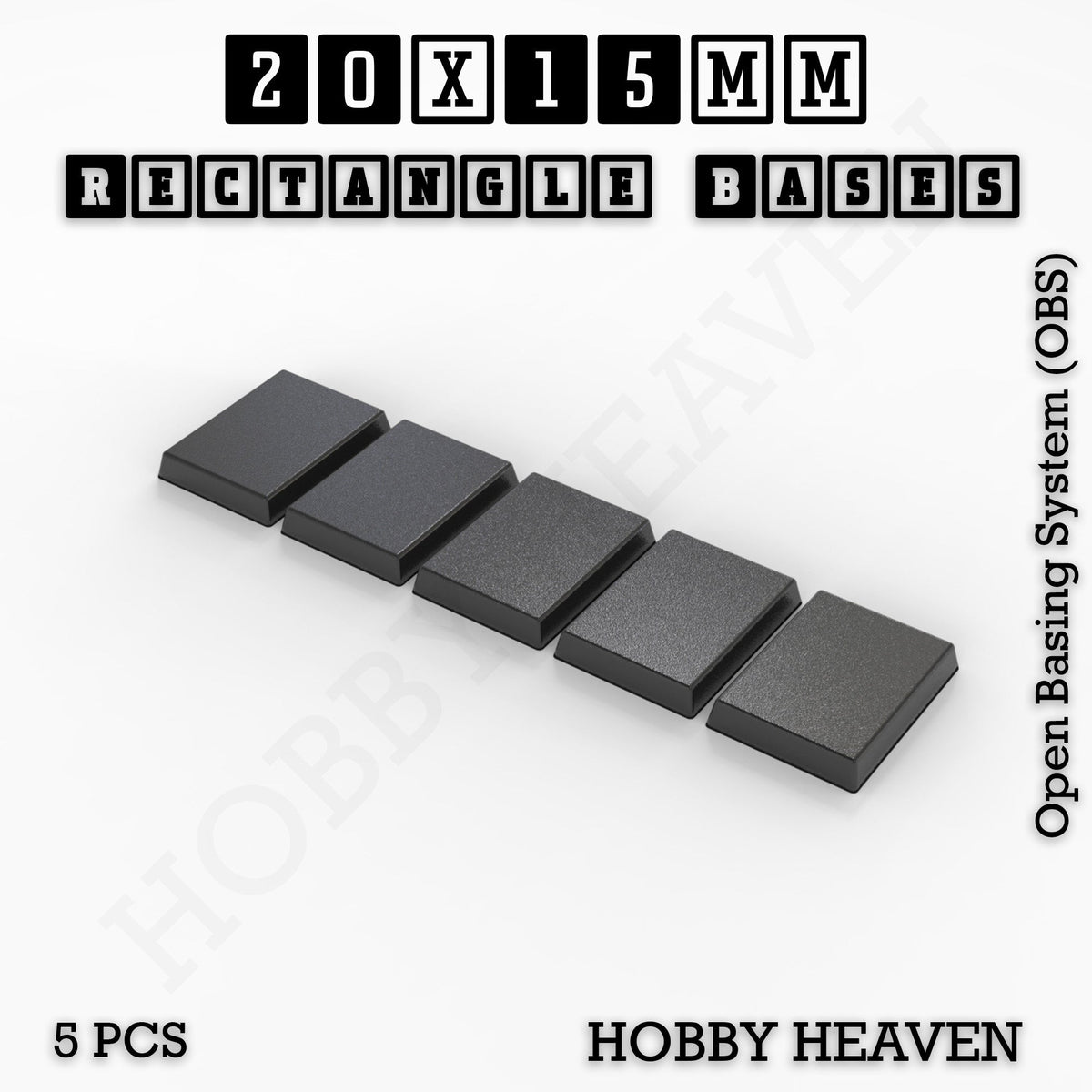 Rectangle Bases Small Sizes - 20x15mm to 75x25mm and up to 60x50mm Wide - 3D Print Tabletop Games