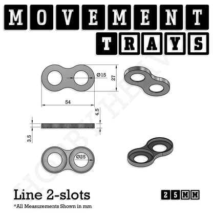 25mm Movement Trays for Tabletop Games | Wargaming | Full Range
