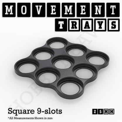 25mm Movement Trays for Tabletop Games | Wargaming | Full Range
