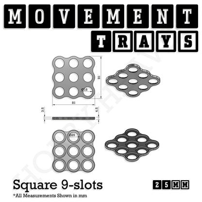 25mm Movement Trays for Tabletop Games | Wargaming | Full Range