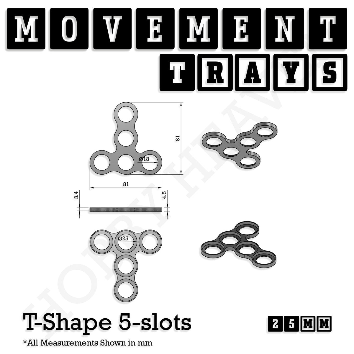 25mm Movement Trays for Tabletop Games | Wargaming | Full Range
