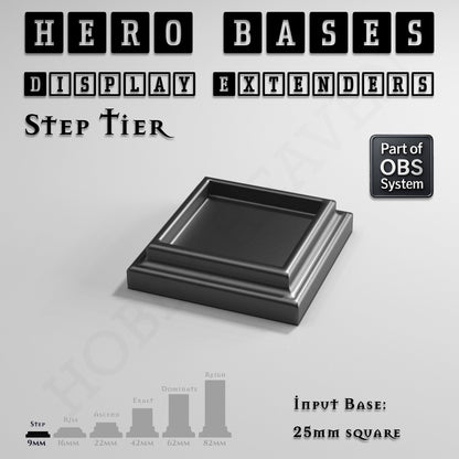 Hero Bases Display Extenders | Squares and Rectangles | Convert Gaming Bases to Display Bases & Plinths