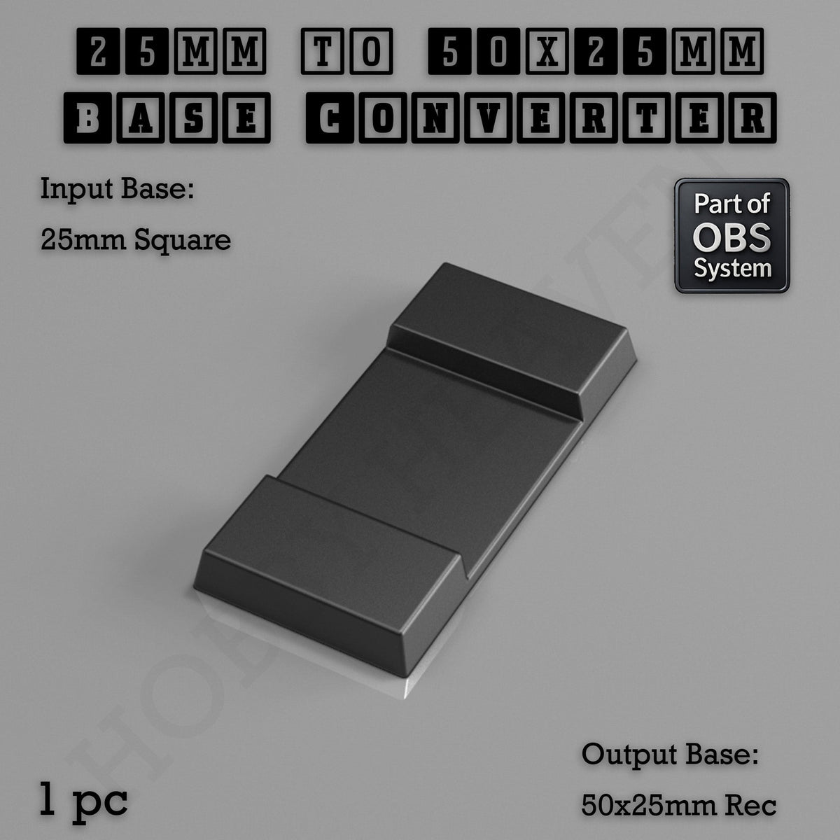 Square to Rectangle Bases Size Converters 3d Print Full Range