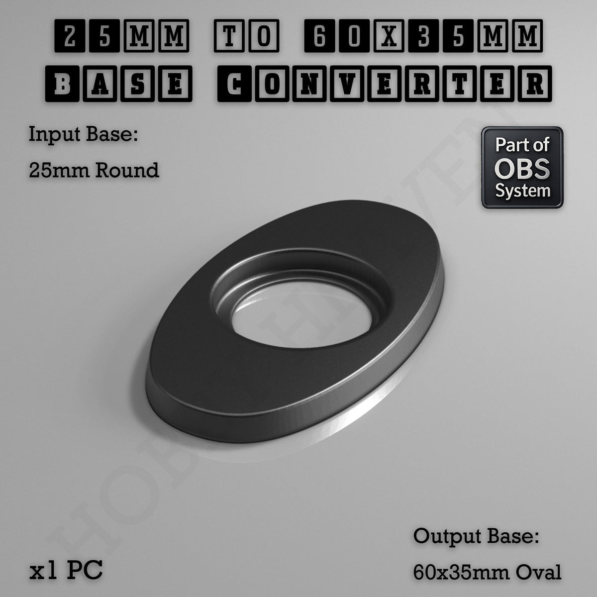 Round To Oval Bases Size Converters 3d Print Full Range