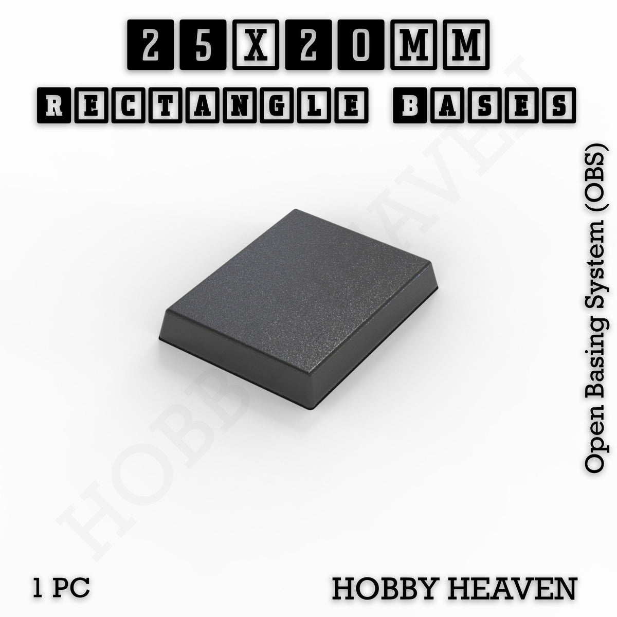 Rectangle Bases Small Sizes - 20x15mm to 75x25mm and up to 60x50mm Wide - 3D Print Tabletop Games