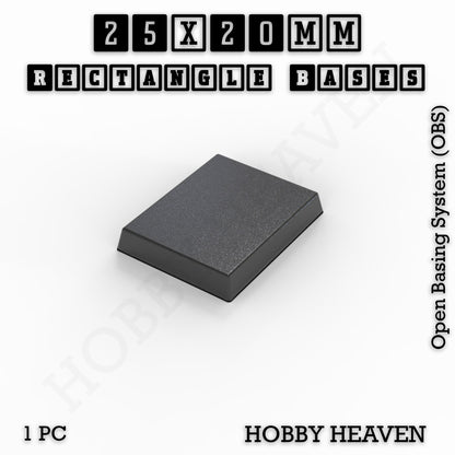 Rectangle Bases Medium Sizes - 75x30mm to 125x40mm and up to 100x90mm Wide - 3D Print Tabletop Games