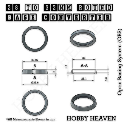 Round to Round Base Converters 3D Print Full Range