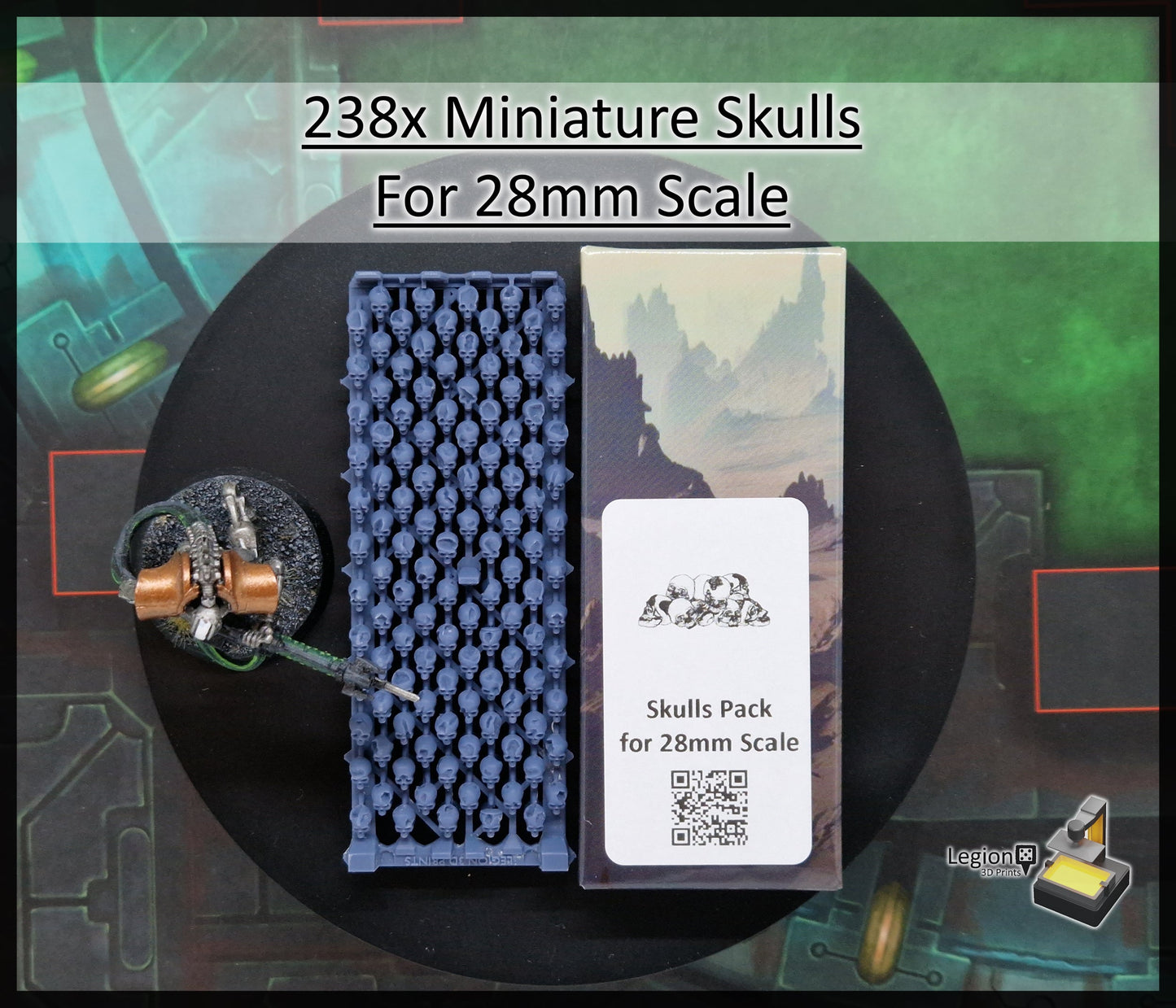 238x Skulls Pack - for Basing 28mm Miniature Scatter Scenery Wargaming Model Bits AoS 30k