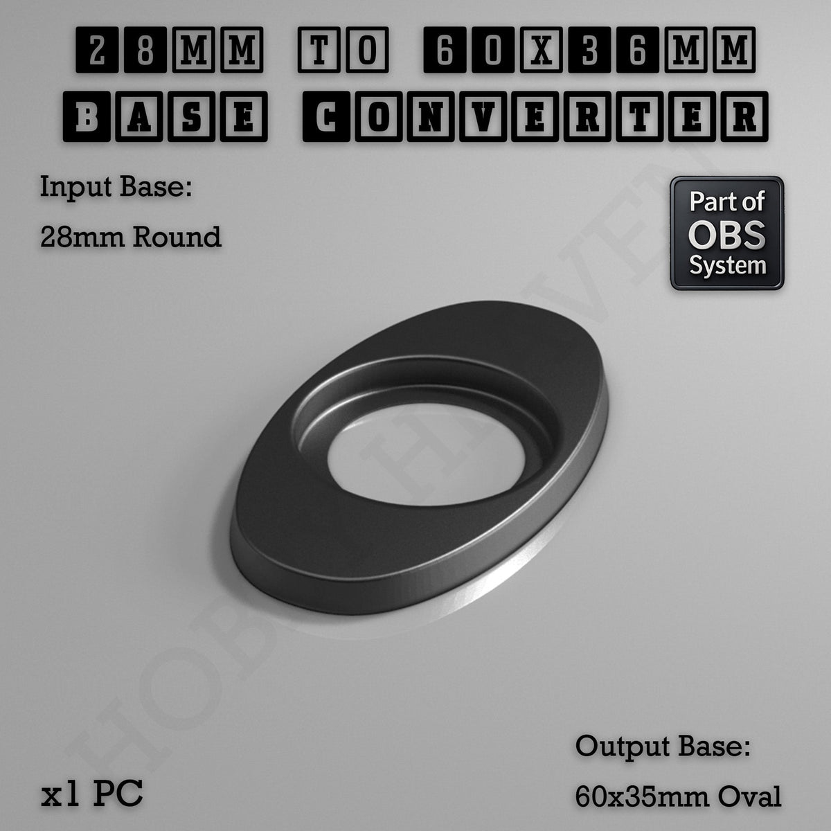 Round To Oval Bases Size Converters 3d Print Full Range