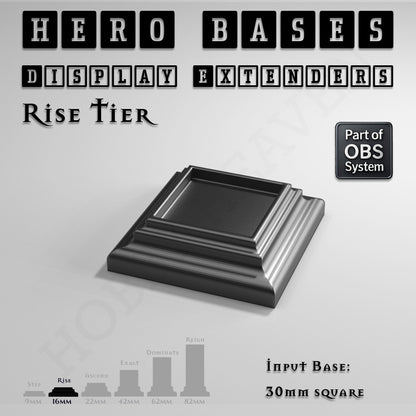 Hero Bases Display Extenders | Squares and Rectangles | Convert Gaming Bases to Display Bases & Plinths