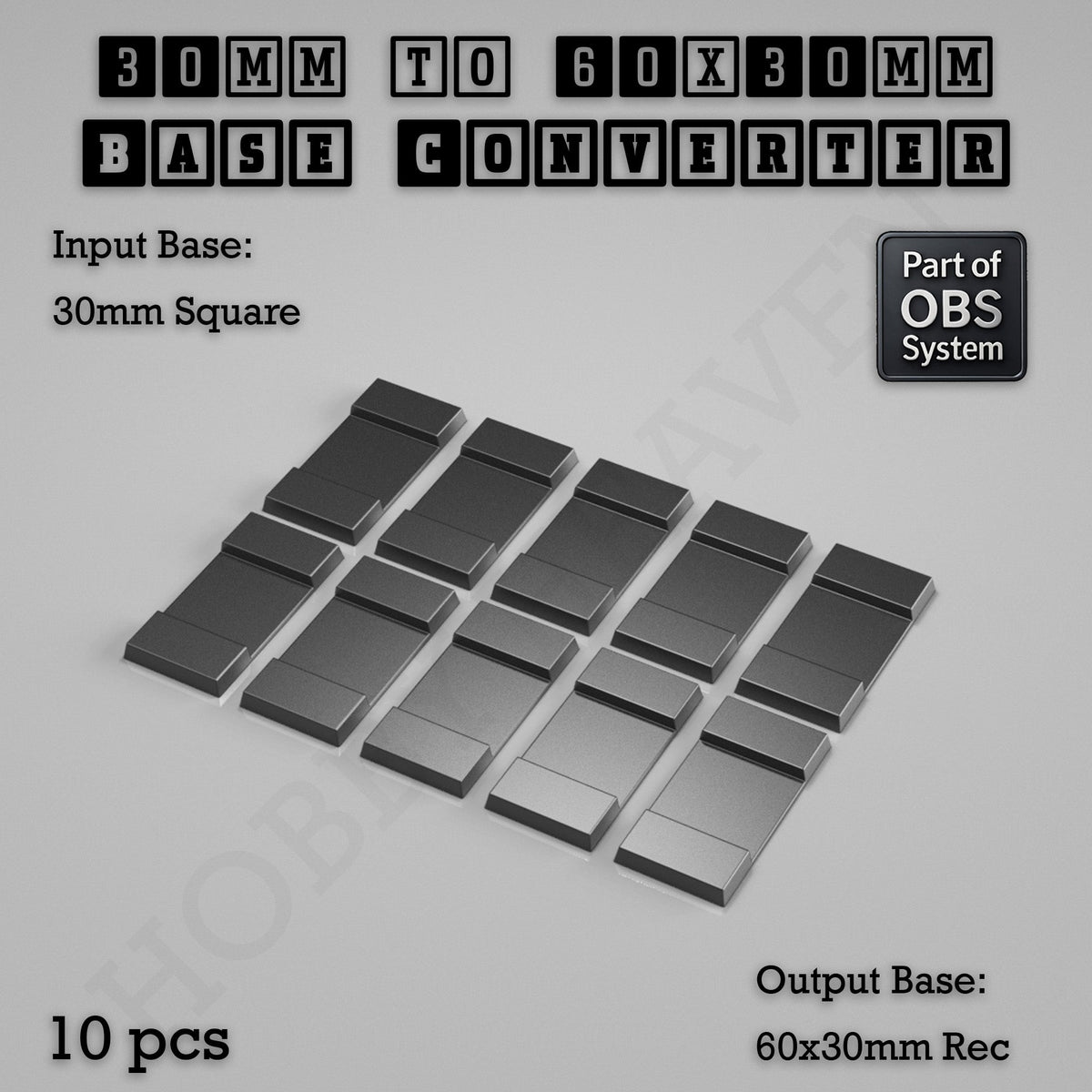Square to Rectangle Bases Size Converters 3d Print Full Range