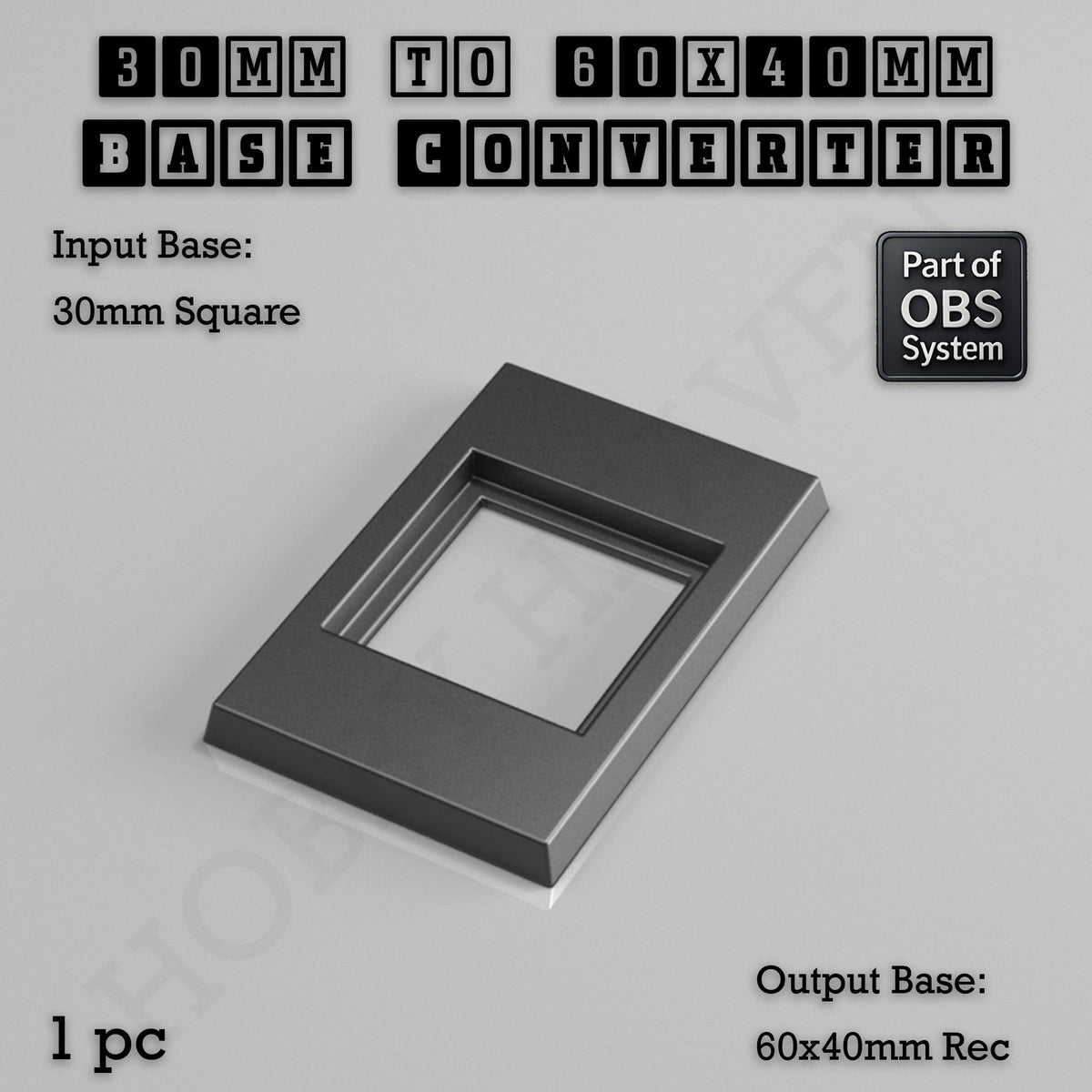 Square to Rectangle Bases Size Converters 3d Print Full Range