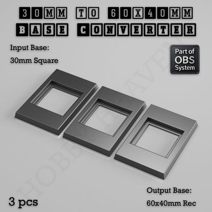 Square to Rectangle Bases Size Converters 3d Print Full Range