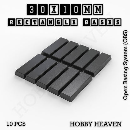 Rectangle Bases Medium Sizes - 75x30mm to 125x40mm and up to 100x90mm Wide - 3D Print Tabletop Games