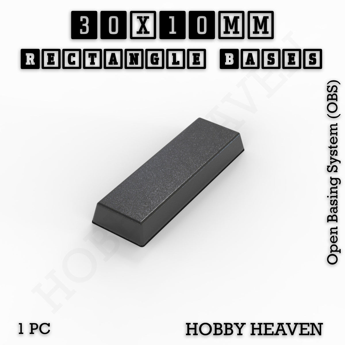 Rectangle Bases Small Sizes - 20x15mm to 75x25mm and up to 60x50mm Wide - 3D Print Tabletop Games